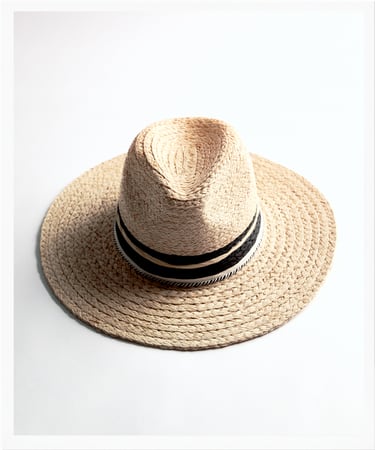 BAND TRIM WOVEN HAT