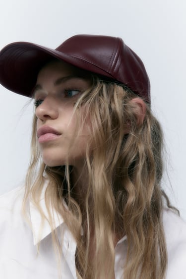 Image 0 of LEATHER CAP from Zara