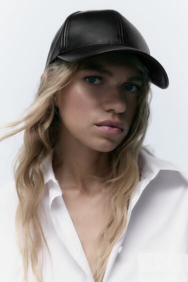 Image 0 of LEATHER CAP from Zara