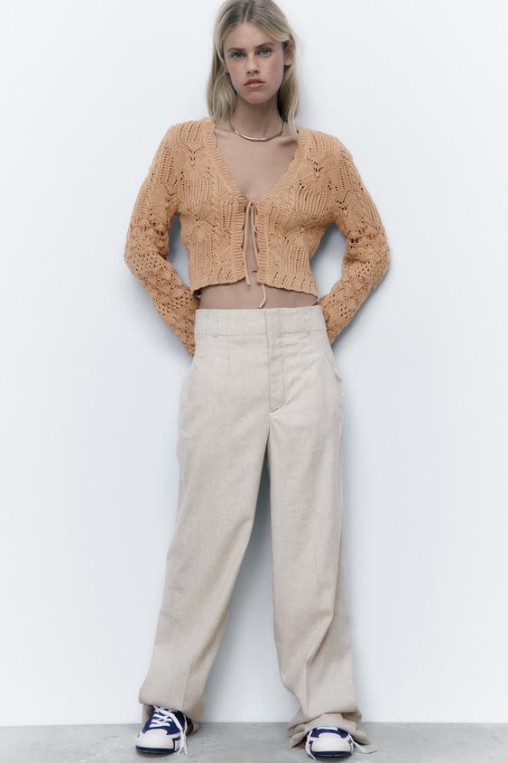 Zara tie front sweater Clearance