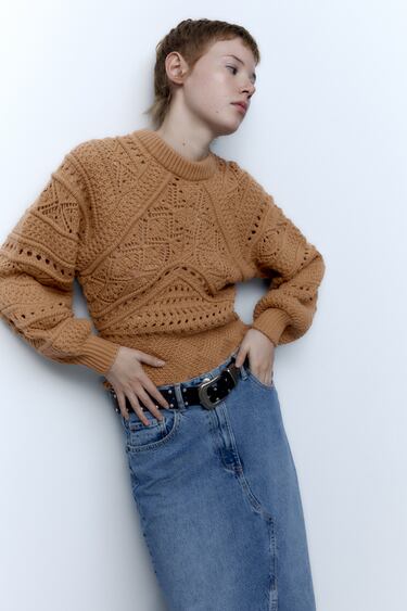 Image 0 of OPEN KNIT SWEATER from Zara
