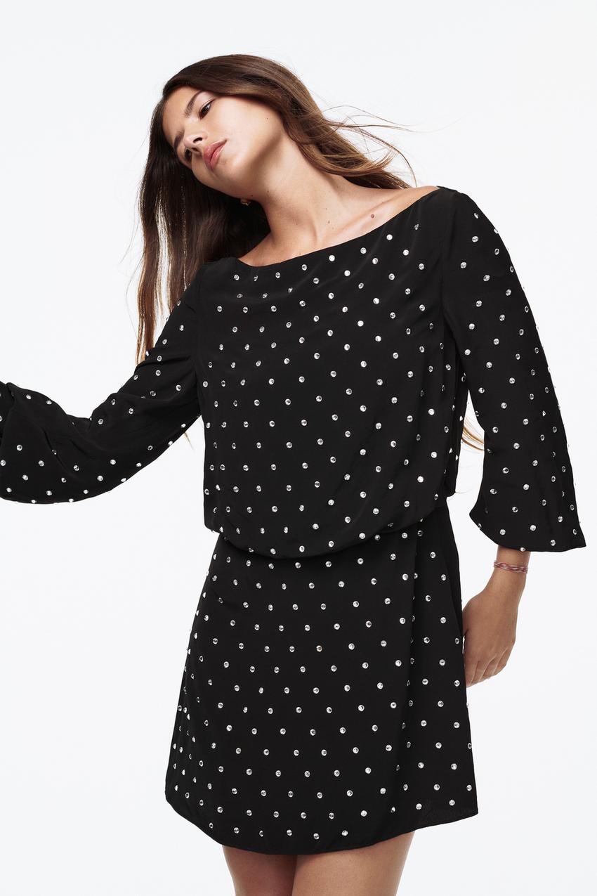 ROBE BRILLANTE EDITION LIMITEE Noir ZARA France