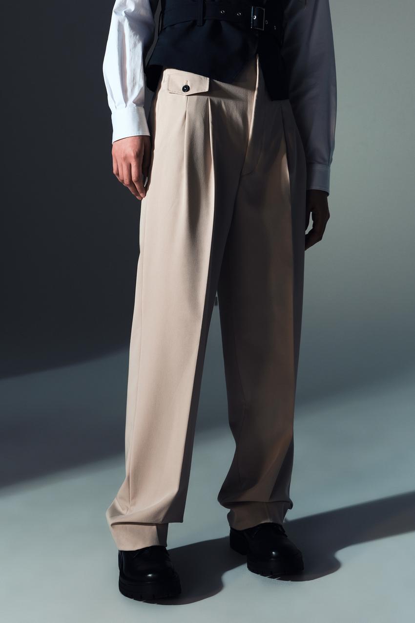 Pleated masculine trousers zara Clearance