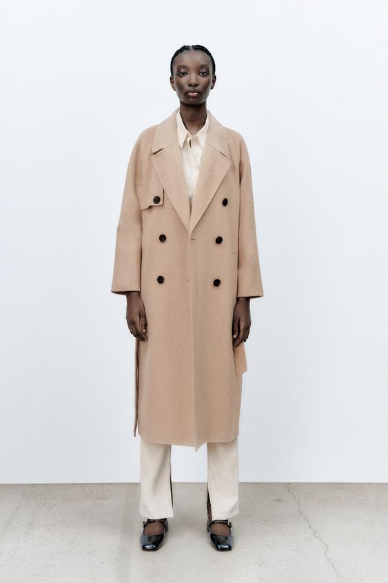 ベルト ウールブレンドコート サンド Zara Japan 日本 ベルト ウールブレンドコート サンド Zara Japan 日本