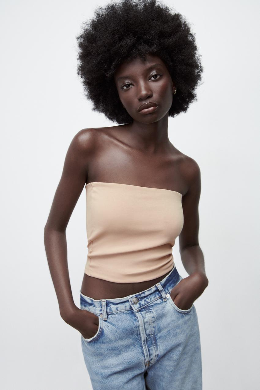 Beige tops zara Clearance