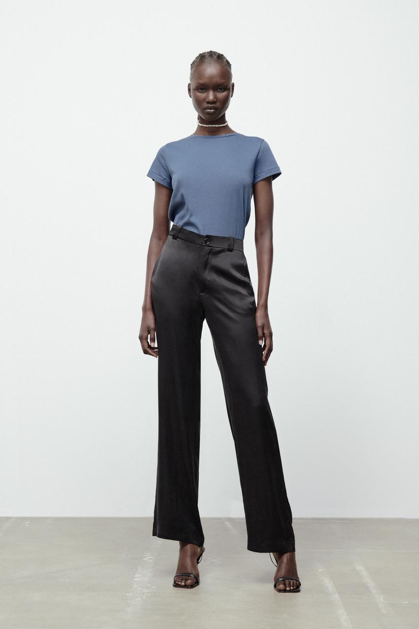 Zara blue ribbed top Clearance