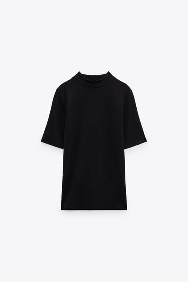 Image 0 of SOFT HIGH NECK T-SHIRT from Zara