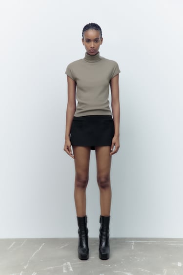 Image 0 of RIBBED TURTLENECK TOP from Zara