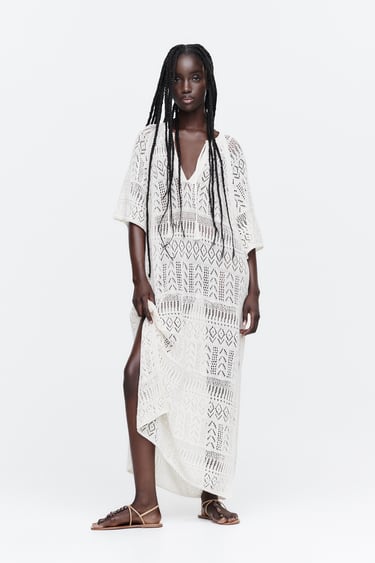 Image 0 of POINTELLE KNIT CAFTAN from Zara