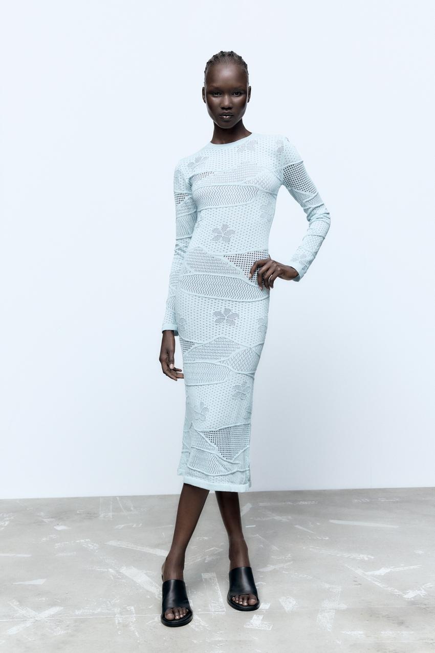 Zara sky blue fitted dress Clearance