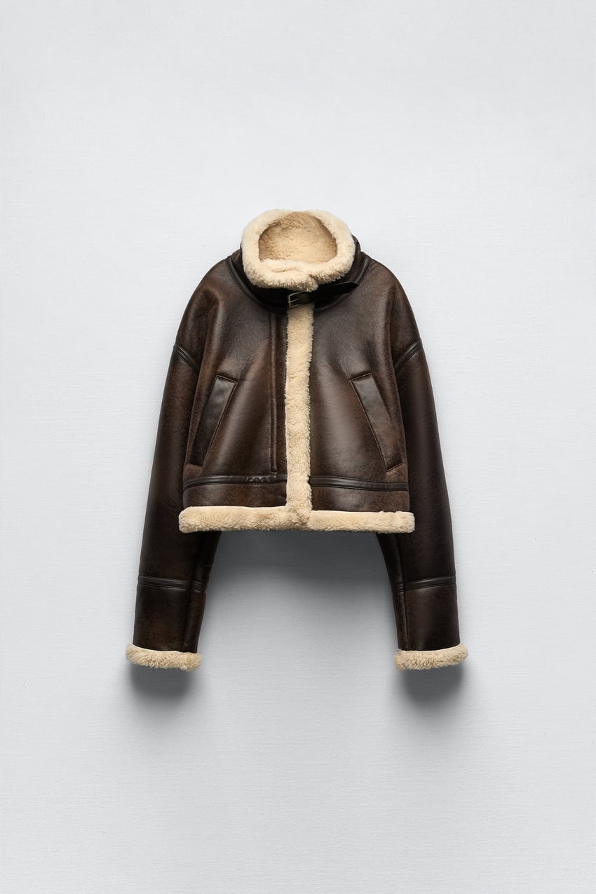 DOUBLE FACED JACKET - Brown ZARA United