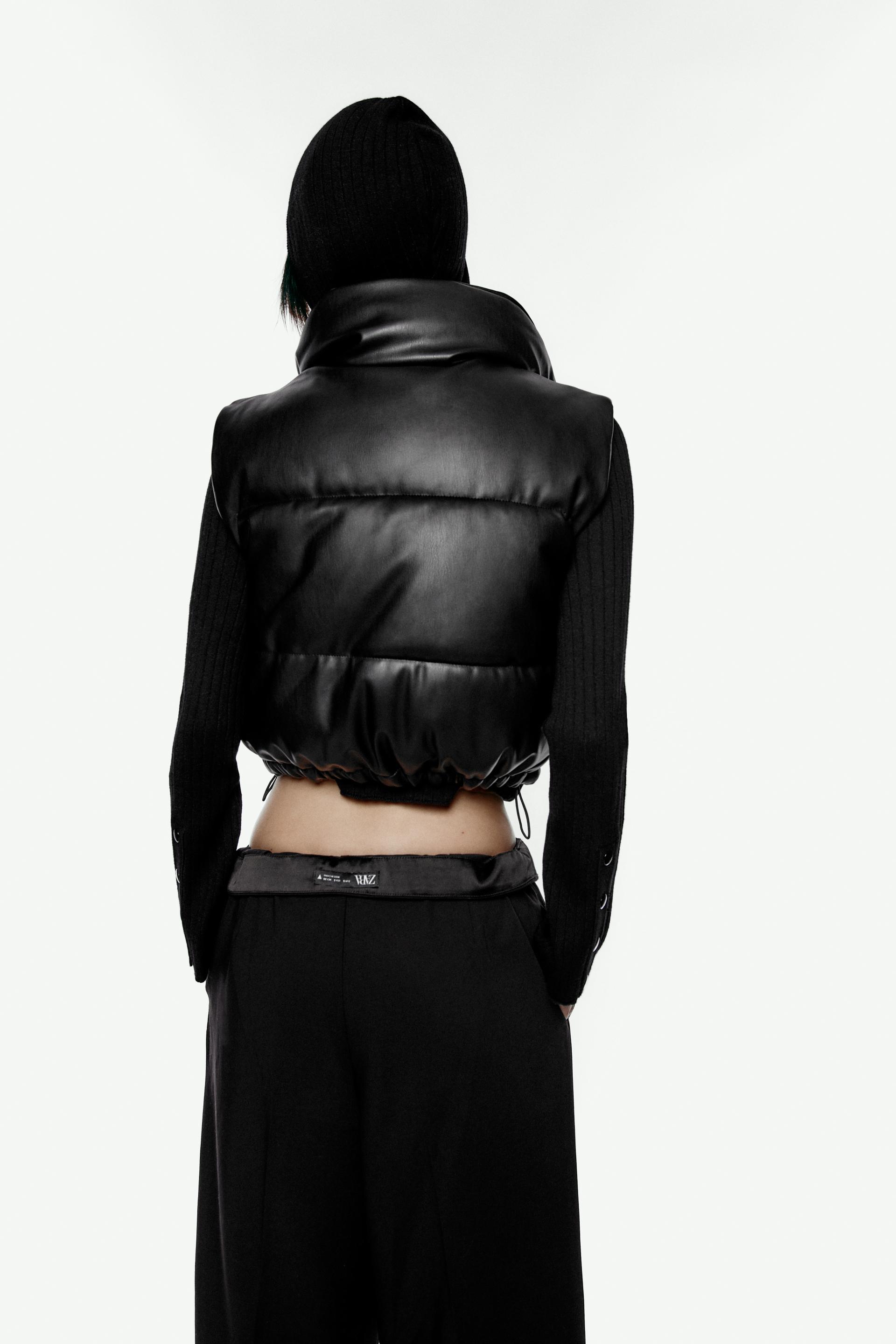 Leather bodywarmer zara Clearance