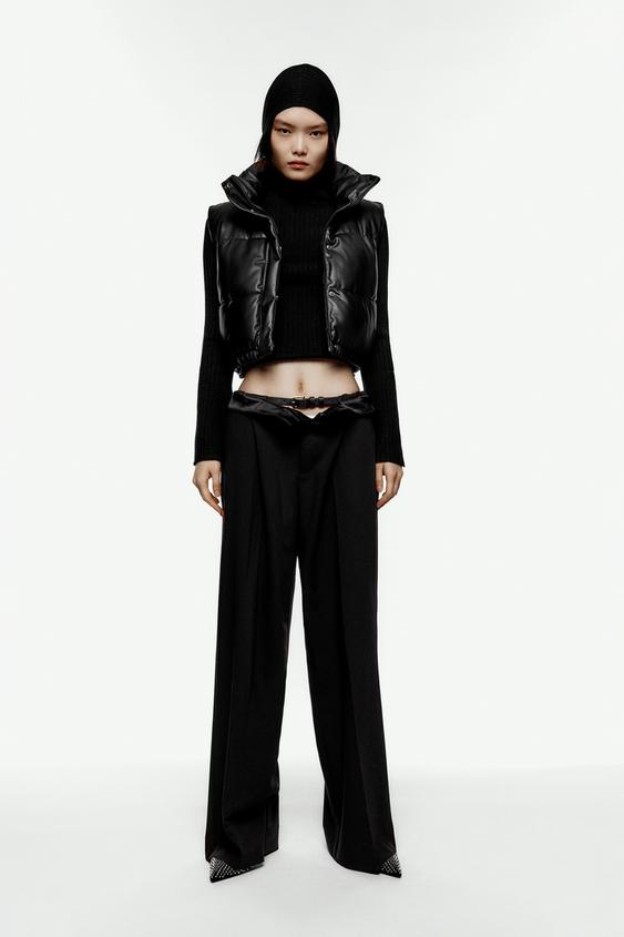 Leather look gilet zara Clearance