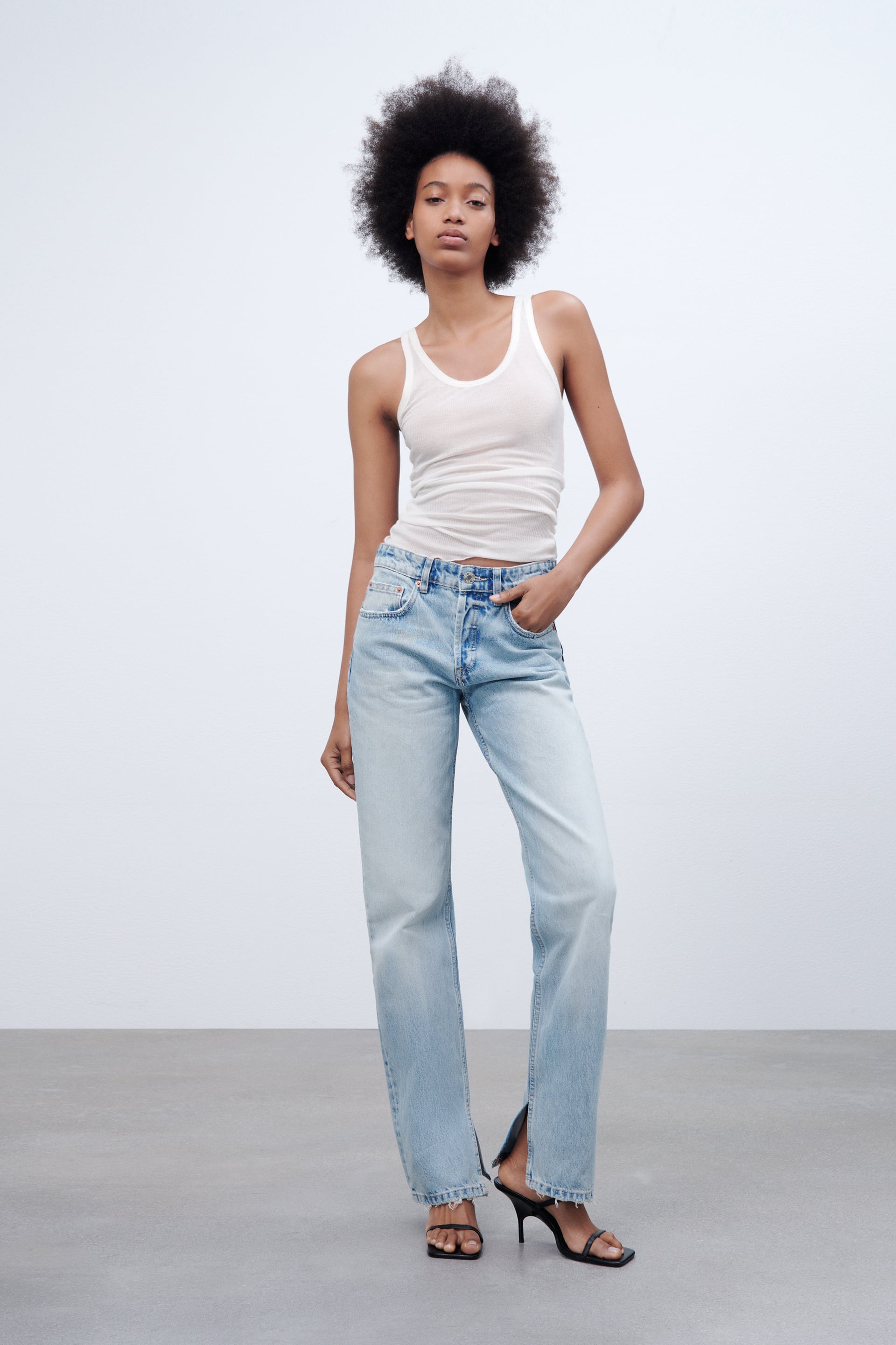 Inaccessible Cilia fry TRF STRAIGHT JEANS - Light blue | ZARA United States
