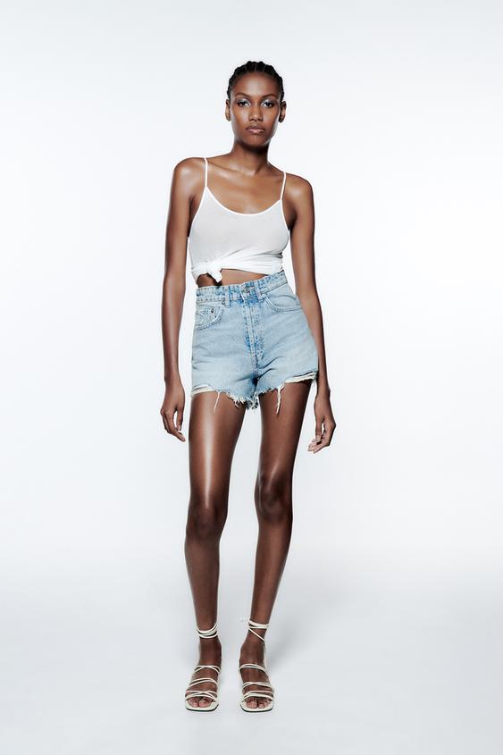 ハイライズ デニム ショートパンツ ライトブルー Zara Japan 日本 ハイライズ デニム ショートパンツ ライトブルー Zara Japan 日本