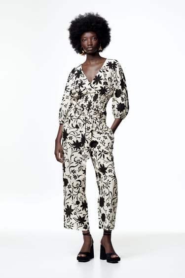 Image 0 of FLORAL PRINT PALAZZO TROUSERS from Zara
