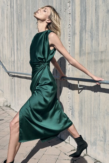Image 0 of DRAPED SATIN EFFECT DRESS from Zara