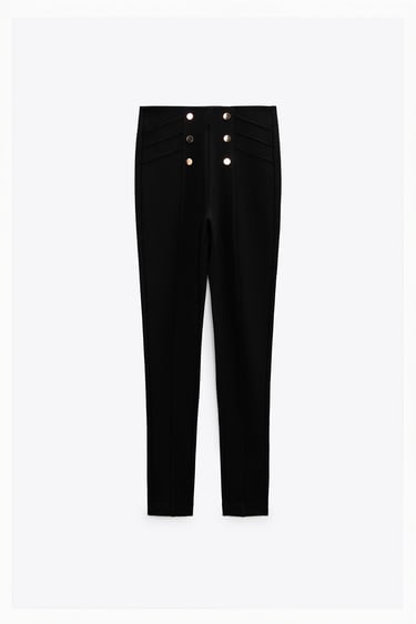 Image 0 of LEGGINGS WITH GOLD BUTTONS from Zara