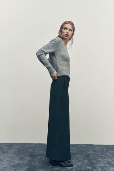Image 0 of CULOTTES WITH BELT AND FAUX PEARL BUCKLE from Zara