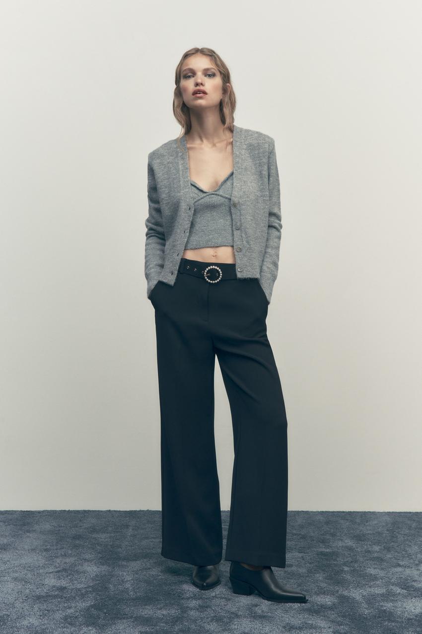 Zara trousers with buckle belt Clearance