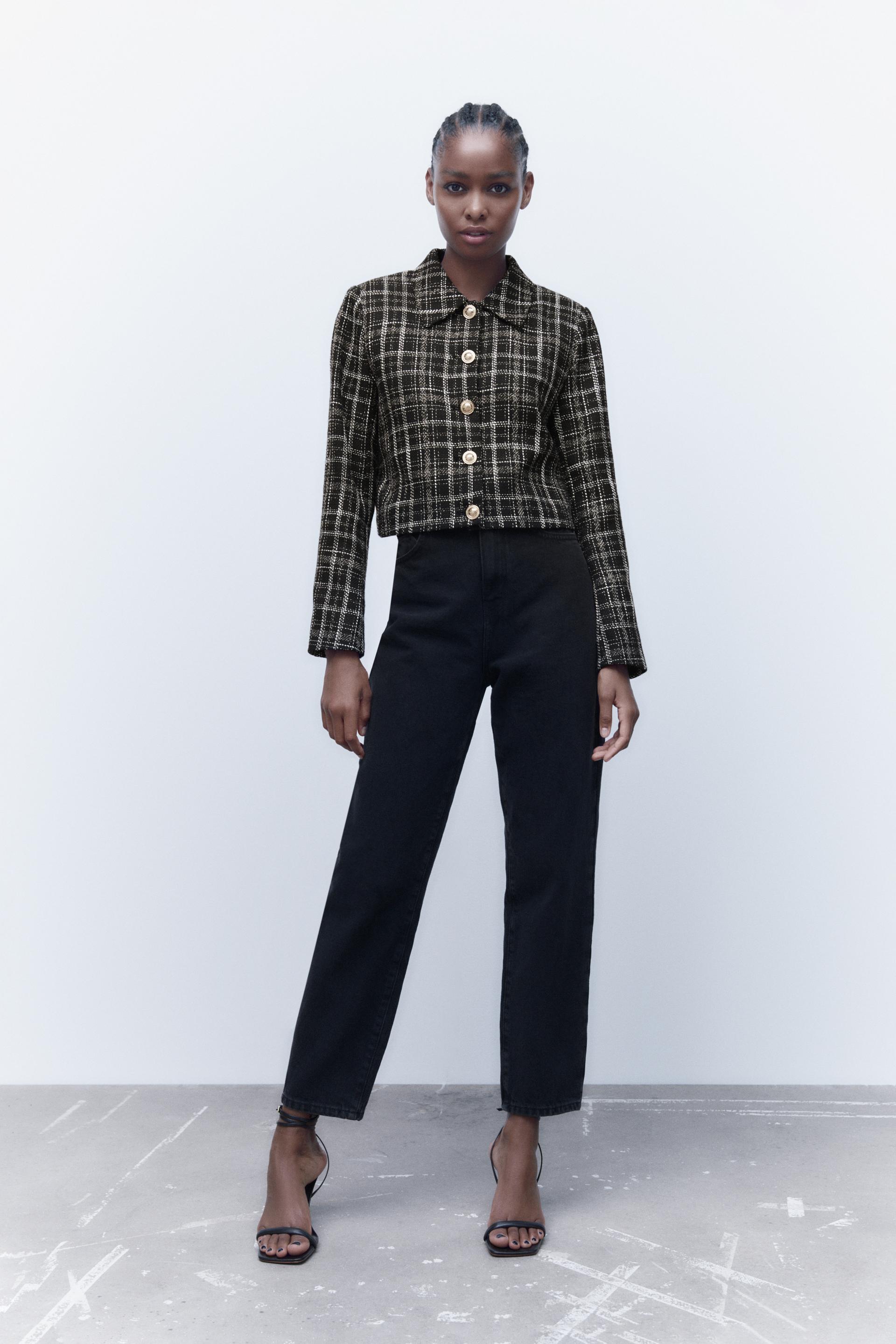 チェック テクスチャージャケット ブラック エクリュ Zara Japan 日本 チェック テクスチャージャケット ブラック エクリュ Zara Japan 日本