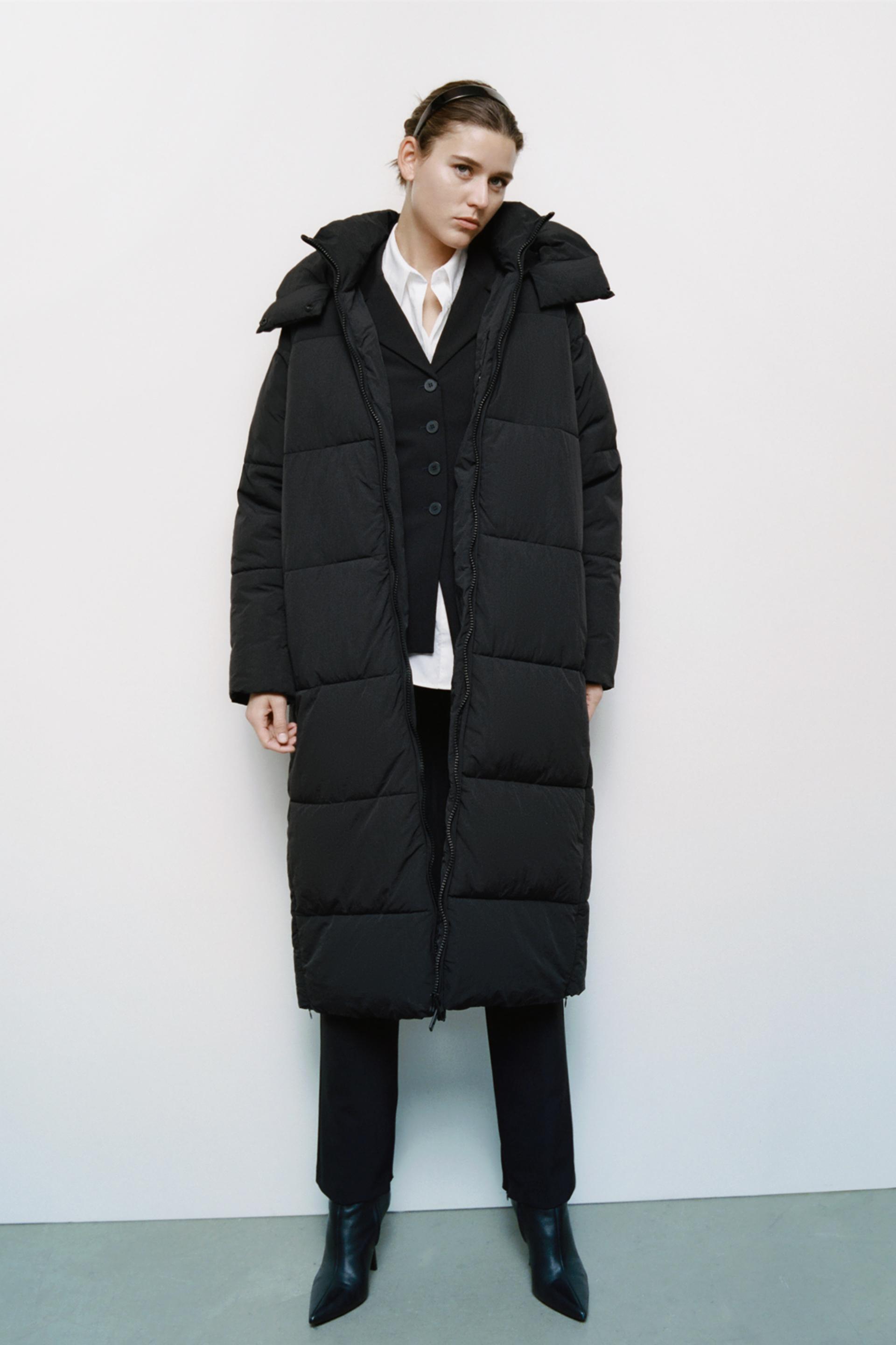 Zara padded coat with belt Clearance