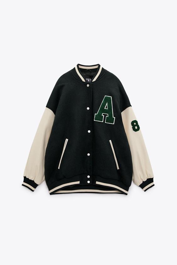 VARSITY BOMBER JACKET - Bottle green 