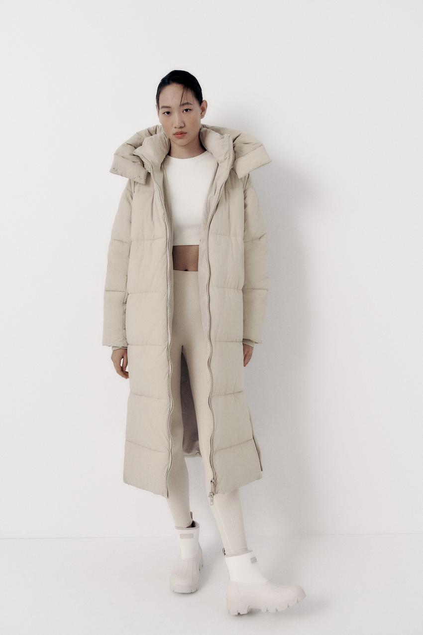 Zara white padded coat Clearance