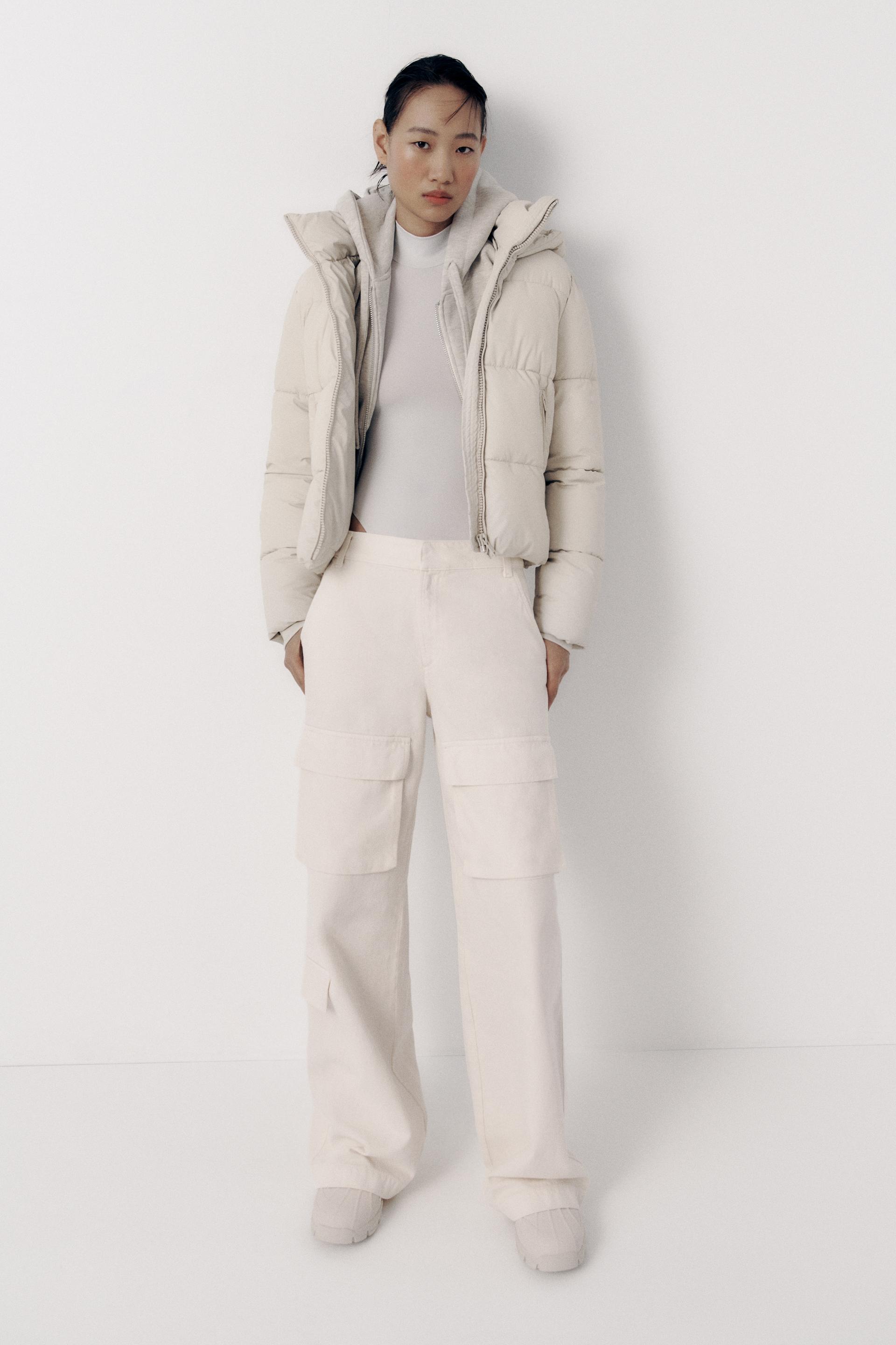 Cream zara puffer Clearance