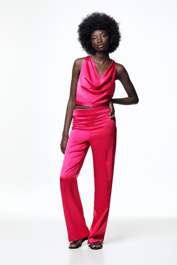 Zara pink silk top Clearance