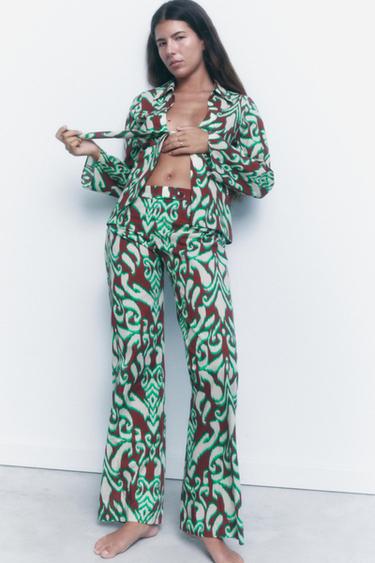 zara printed pants