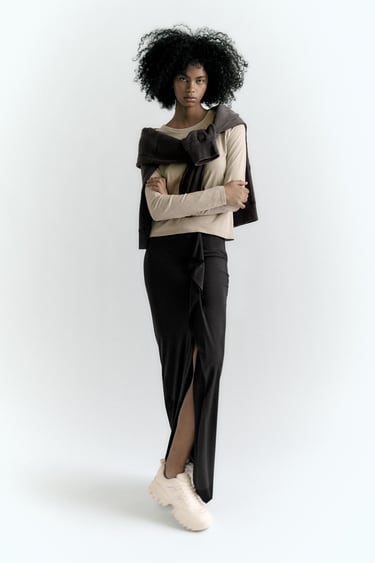 Image 0 of MIDI SKIRT WITH SIDE SLIT from Zara