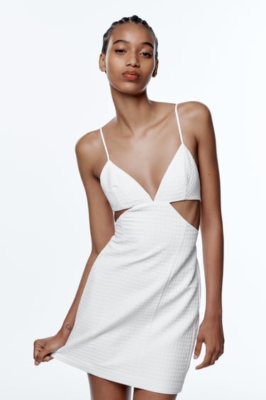 Image 0 of TEXTURED CUT-OUT DRESS from Zara
