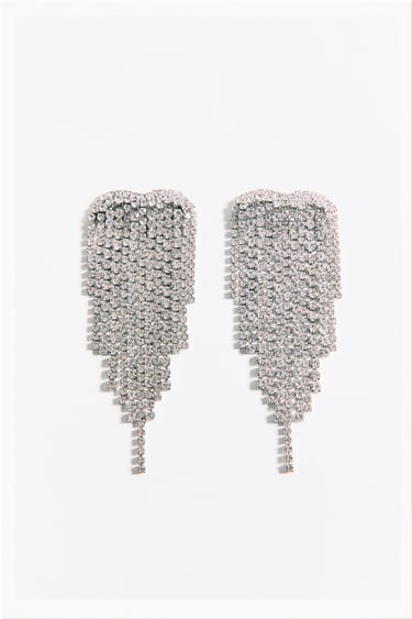 Image 0 of RHINESTONE CASCADE EARRINGS from Zara