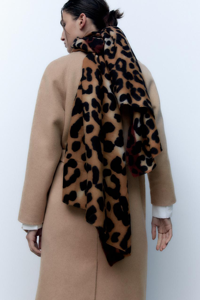 Leopard scarf zara Clearance