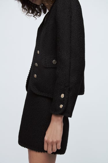 Image 0 of BUTTONED TEXTURED JACKET from Zara