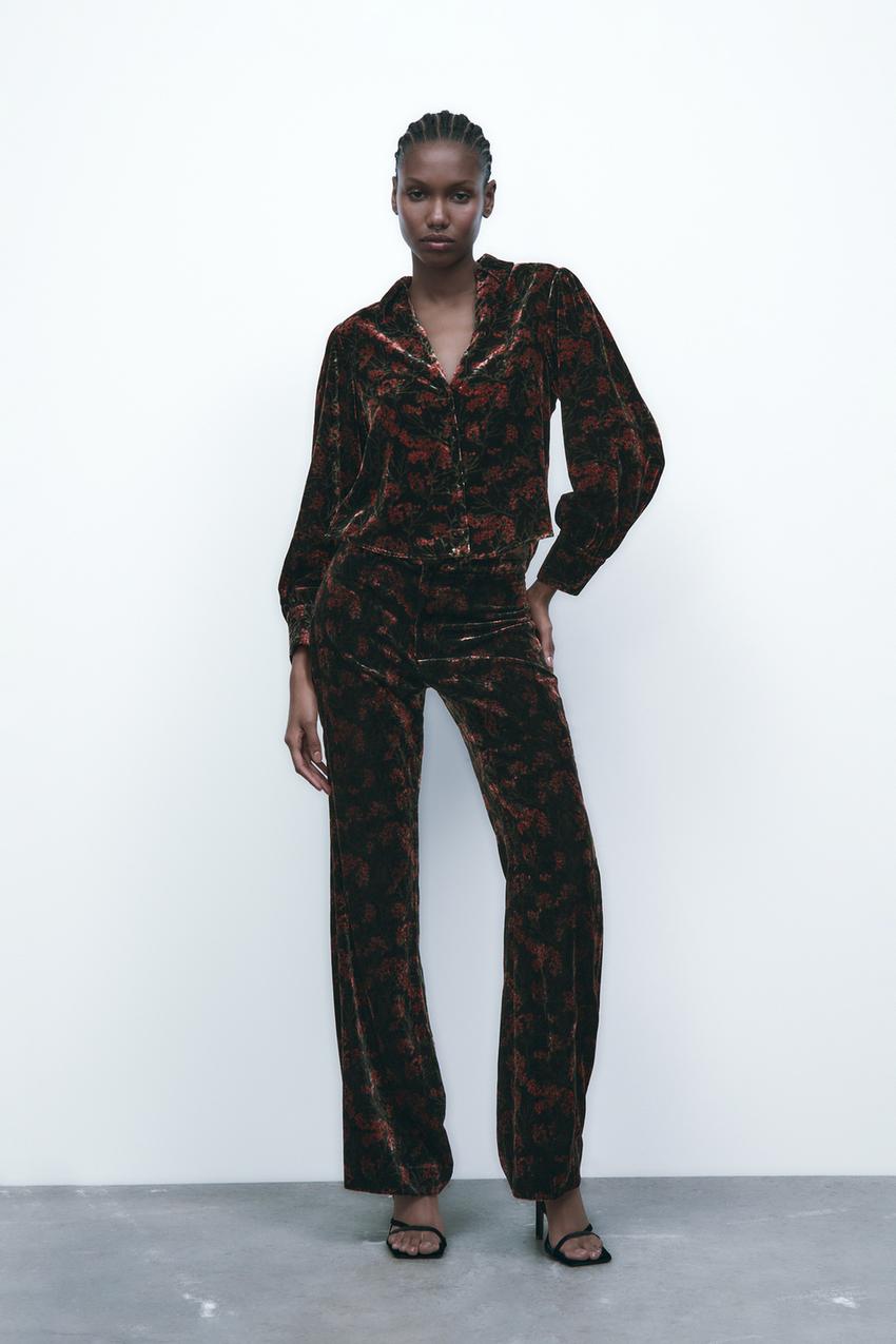 Velvet blouse zara Clearance