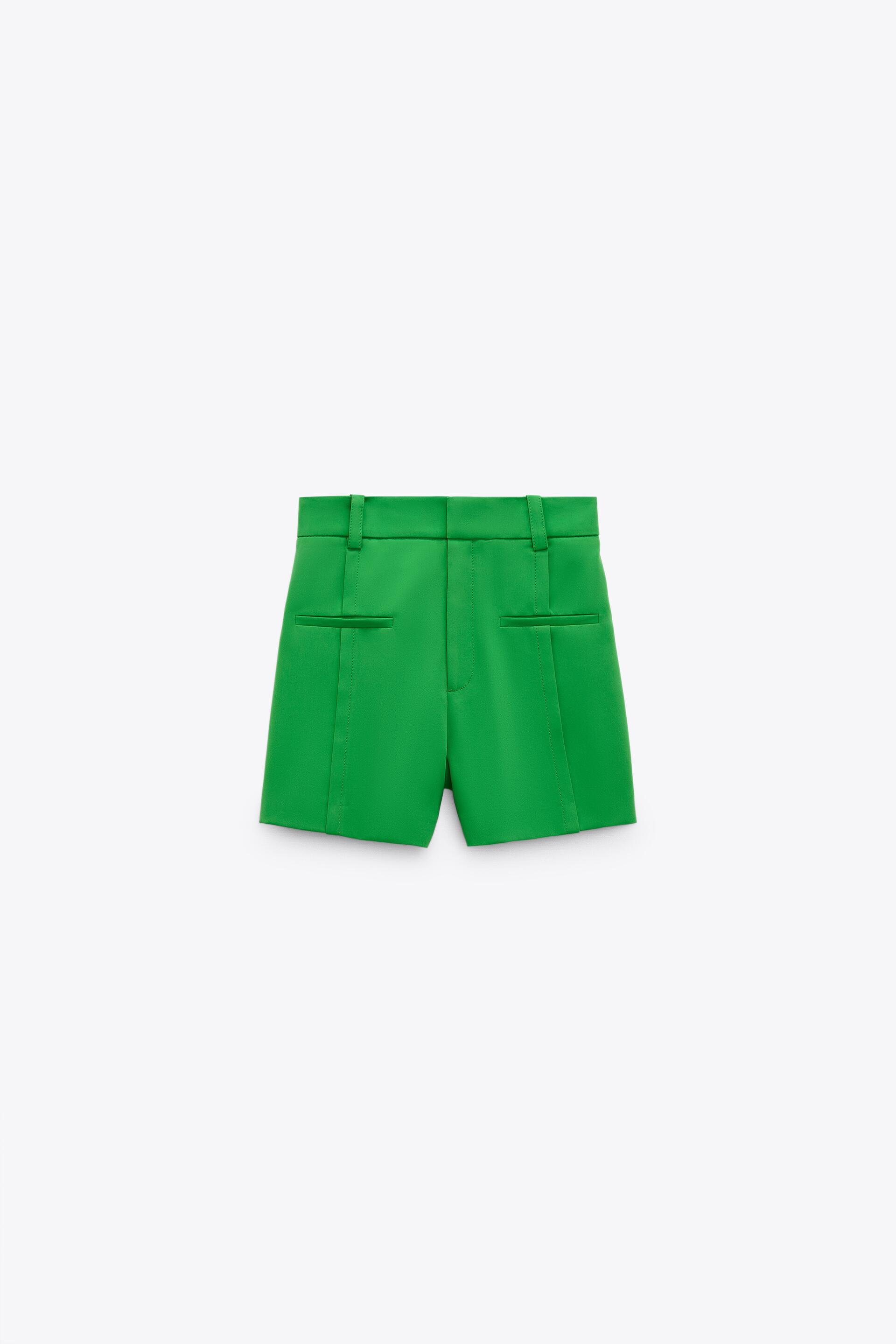 Zara lime green shorts Clearance