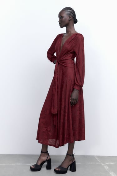Image 0 of LONG JACQUARD DRESS from Zara