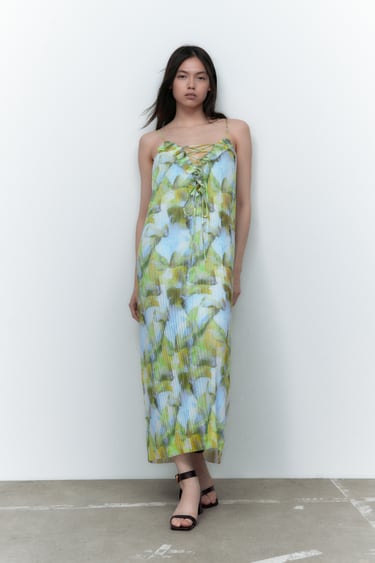 Image 0 of PRINTED TULLE DRESS from Zara
