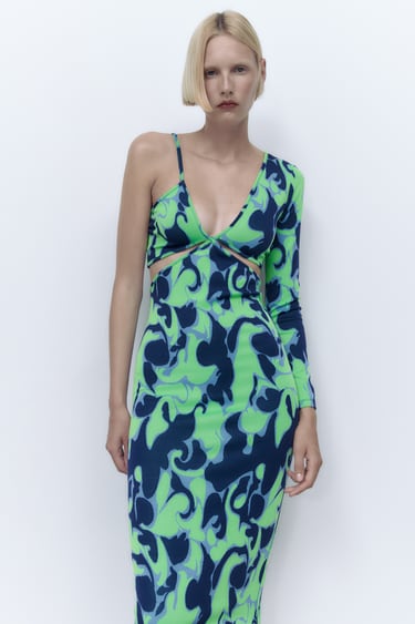 Image 0 of CUT-OUT JACQUARD DRESS from Zara