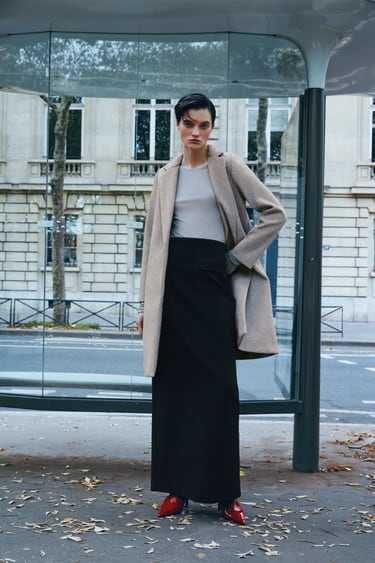 Image 0 of SYNTHETIC WOOL COAT from Zara