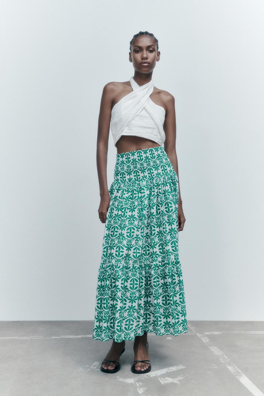 Zara blue and white skirt Clearance