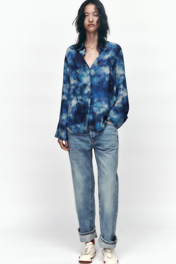 タイダイ シャツ ブルー Zara Japan 日本 タイダイ シャツ ブルー Zara Japan 日本