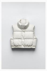 cropped puffer gilet zara