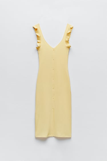 Image 0 of RIBBED BUTTON-UP DRESS from Zara