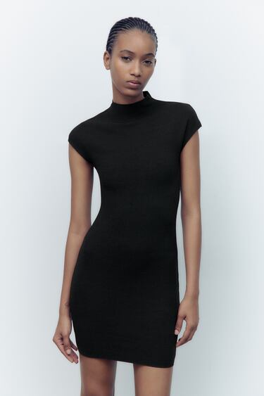 Image 0 of STRETCH KNIT MOCK NECK DRESS from Zara