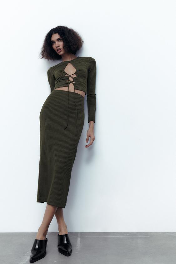 Zara top with cut out detail Outlet