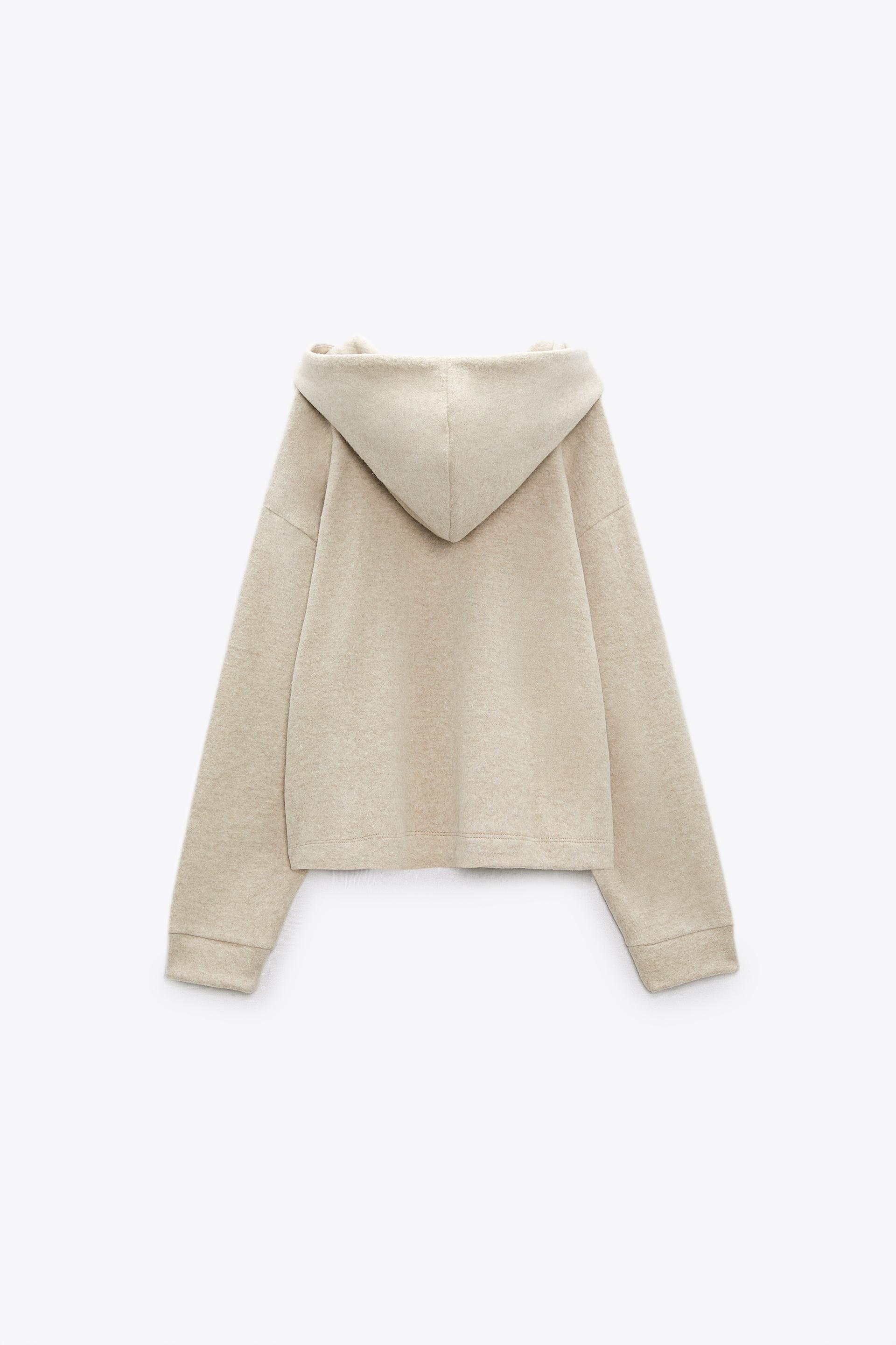 SOFT PLUSH HOODIE - Khaki | ZARA Australia