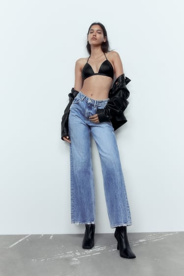 Image 0 of Z1975 MID-RISE STRAIGHT LONG-LENGTH JEANS from Zara